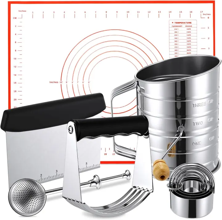 10-Piece Pastry & Biscuit Baking Kit — Stainless Steel Tools
