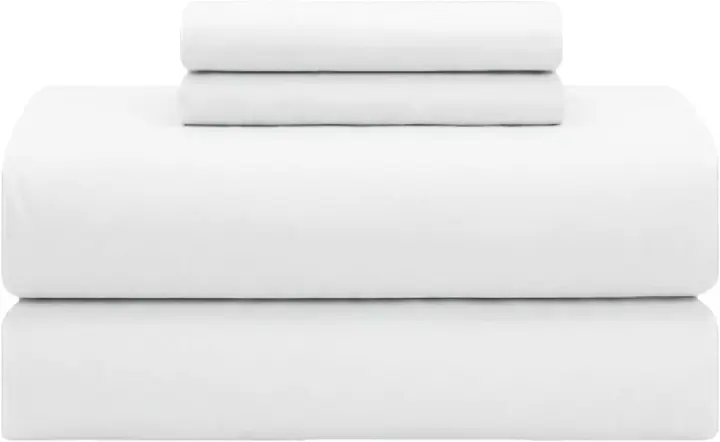 100% Cotton Percale Queen 4-Piece Sheet Set — 300 TC, 16" Deep Pocket