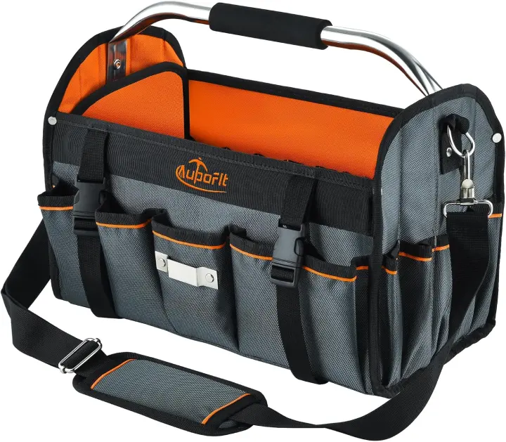 16-Inch Open-Top Tool Tote — 29-Pocket Pro Work Bag