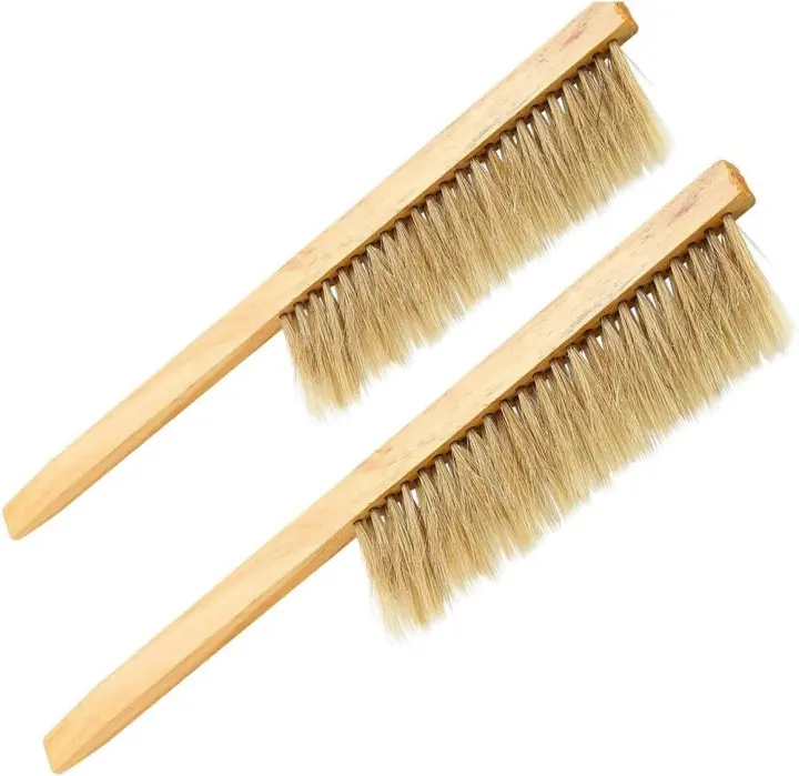 2-Pack Beekeeper Bee Brush - Wooden Handle with Natural Horsehair Bristles