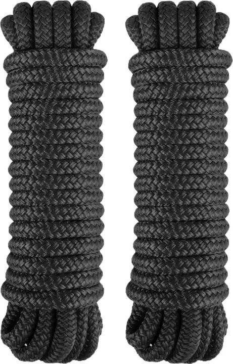2-Pack Half-Inch x 30' Double-Braided Nylon Dock Lines with 12-Inch Splice