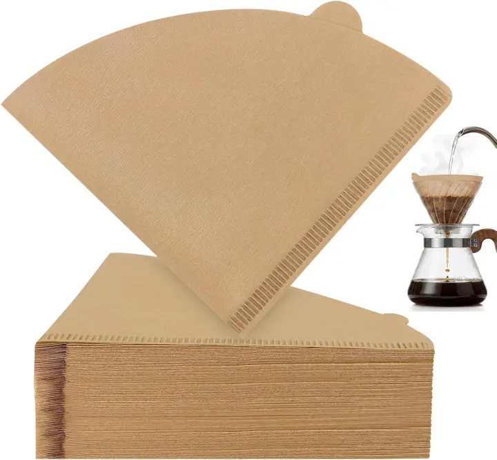 200-Pack Unbleached Cone Coffee Filters #2 (V02) — 2–4 Cup Pour-Over