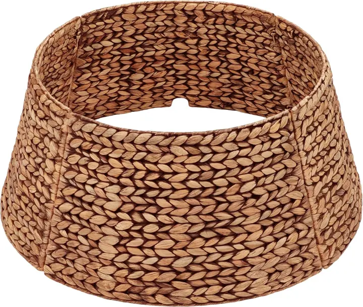 24-inch Rattan Christmas Tree Collar — Brown Wash