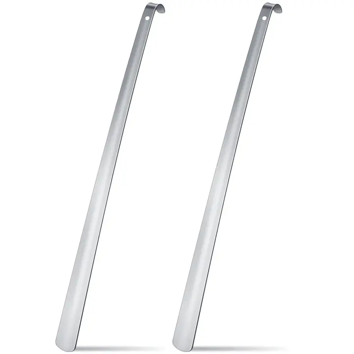 31.5-inch Extra-Long Metal Shoehorn — 2-Pack, Silver