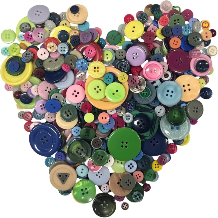 400+ Assorted Colorful Round Craft Buttons — 2- & 4-Hole Mix