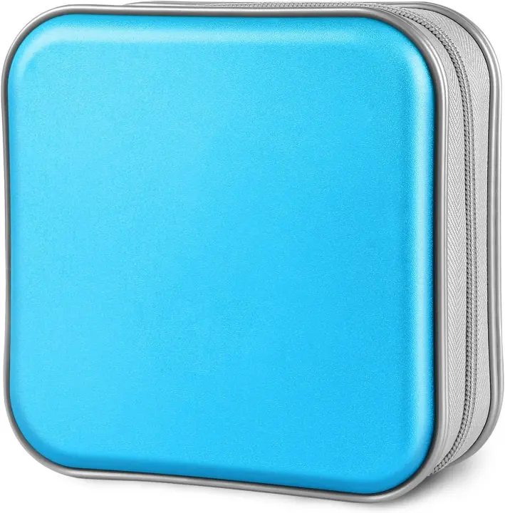 48-Disc Hard Plastic DVD/CD Storage Binder — Sky Blue