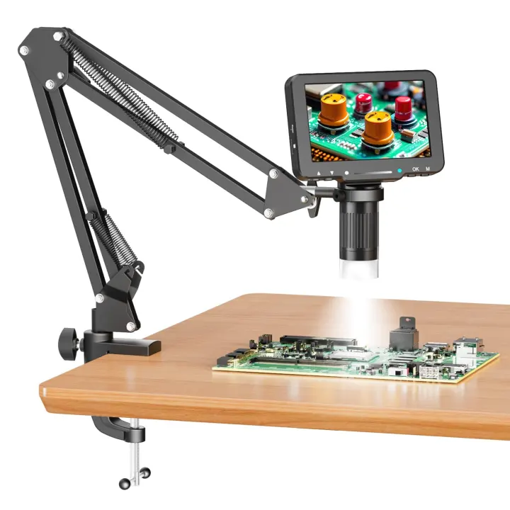 5" LCD Digital Soldering Microscope with C‑Clamp for PCB Repair