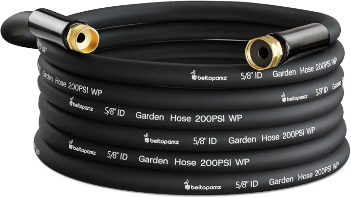 50 ft x 5/8 in Hybrid Garden Hose — Flexible, Brass-Fitted, All-Weather