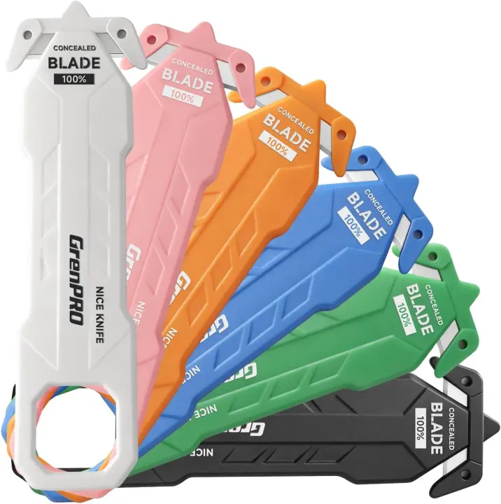 6-Pack Pocket Safety Box Cutters — Concealed-Blade Letter Openers