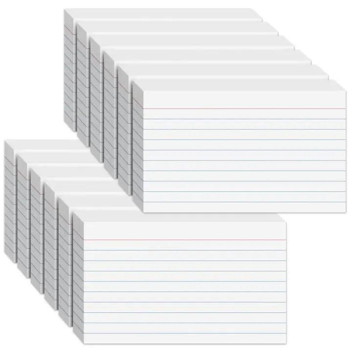 600-Pack 3 x 5 Inch Lined & Blank Index Cards — Flash Card Set