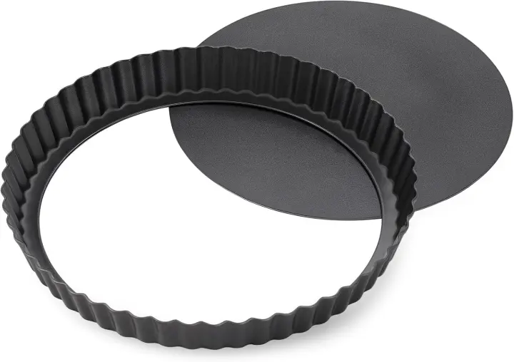8.6" Fluted Removable-Bottom Carbon Steel Tart Pan