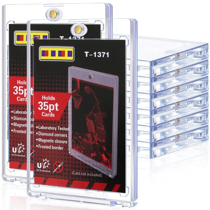 8-Pack 35pt Magnetic Card Holders for Trading & Sports Cards
