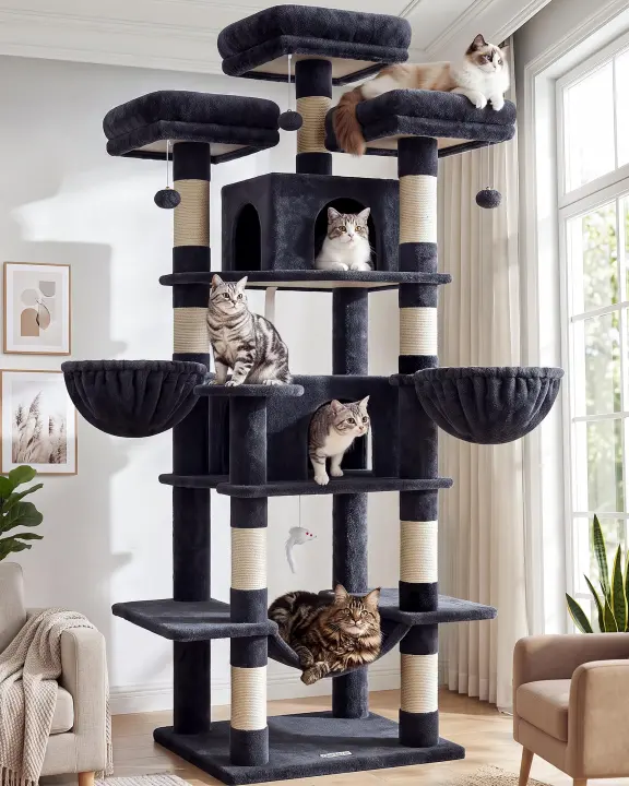 80-inch XXL Indoor Cat Tower for Multiple Cats — Tall Cat Tree