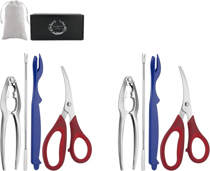9-Piece Seafood Tool Set — Crackers, Scissors & Forks