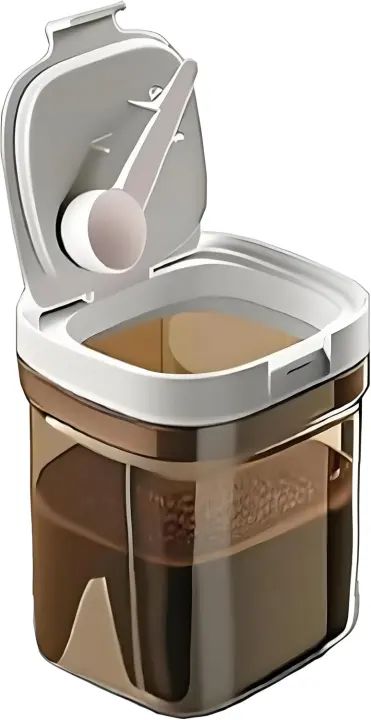 Airtight Coffee Canister 1300ml — Food Storage Jar with Magnetic Scoop