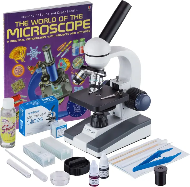 AmScope M150 Portable Monocular Compound Microscope — 40X–1000X