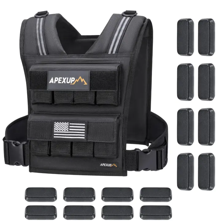 APEXUP Adjustable Weighted Training Vest — Up to 40 lb