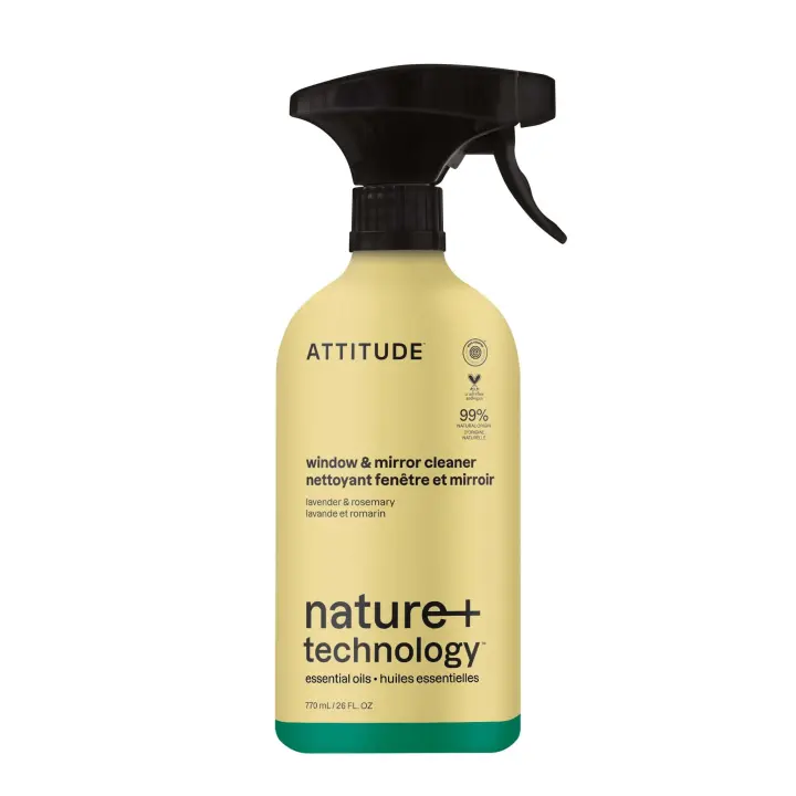 ATTITUDE Glass & Window Cleaner — Lavender & Rosemary Streak-Free Spray