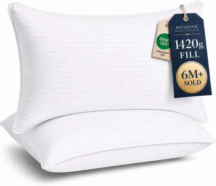 Beckham Hotel Collection King Pillows — Down-Alternative Set of 2