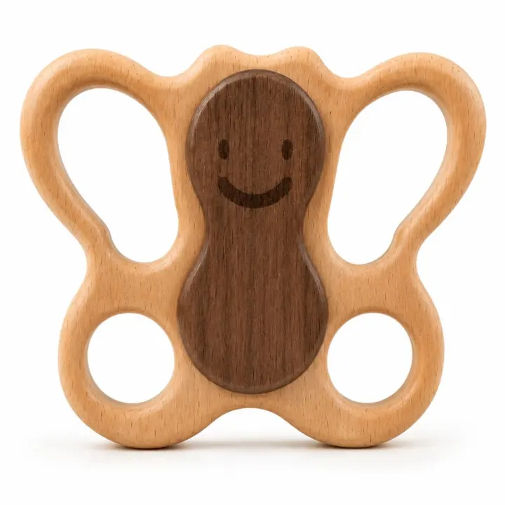 Beechwood Baby Rattle — Natural Wooden Rattle for Infants