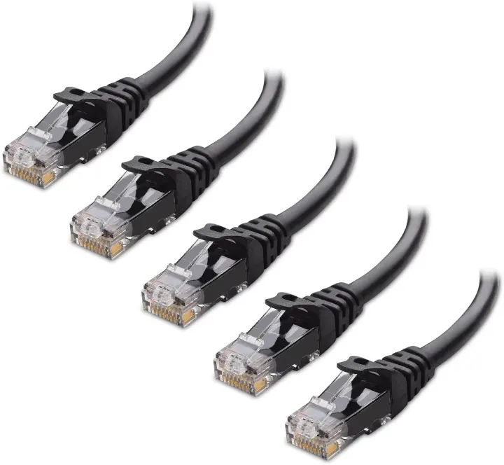 Cat6 Ethernet Cable 5-Pack — 6 ft Snagless, 10Gbps Performance