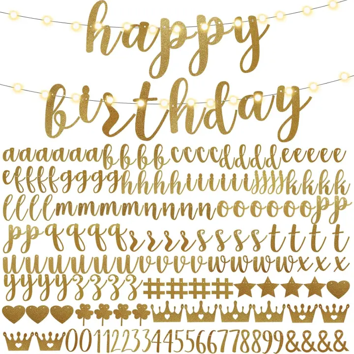 Champagne Gold DIY Banner Kit — 162-Piece Make-Your-Own Letter Set