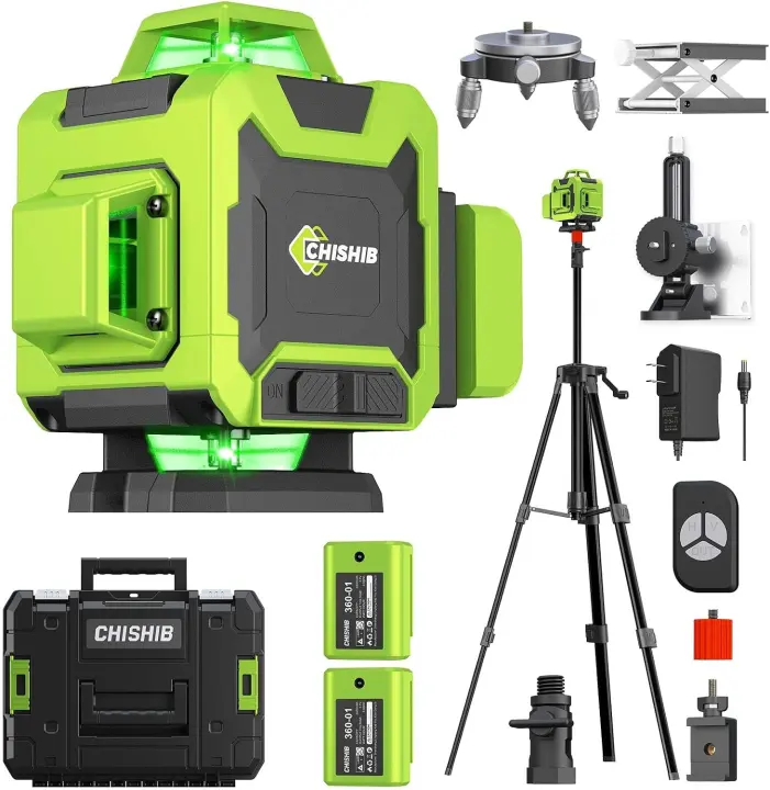 Chishib 360° Green Cross Laser Level — Self‑Leveling Measuring Tool