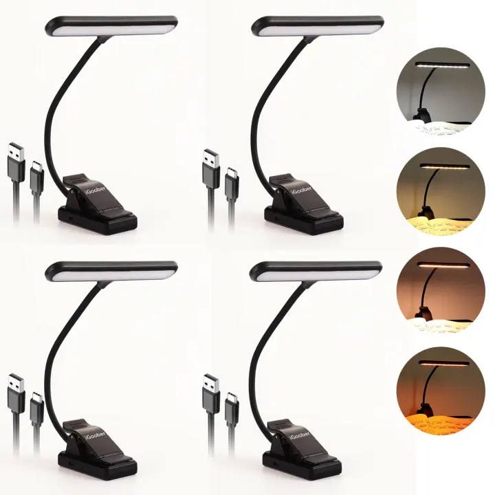 Clip-On Music Stand Light — 4-Pack Rechargeable LED Music Lamp