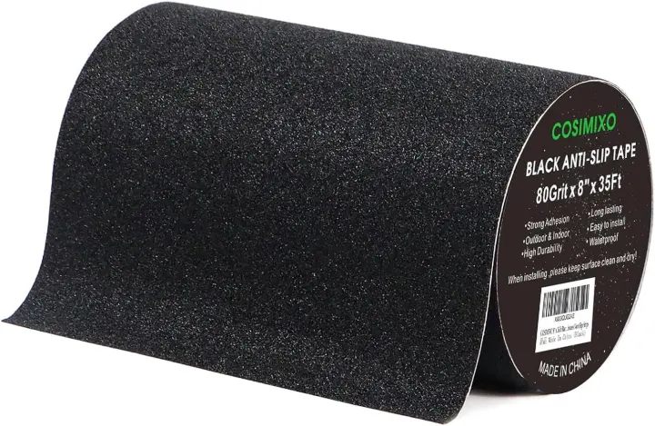 COSIMIXO 8" x 35ft Heavy-Duty Anti-Slip Tape — 80 Grit Non-Skid