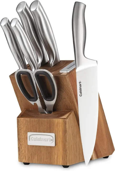 Cuisinart 7-Piece Stainless Steel Knife Block Set with Built-In Sharpener