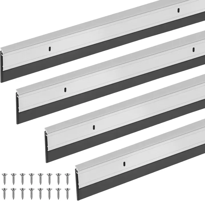 Door Bottom Sweep 4-Pack — 36" Aluminum with Rubber Seal