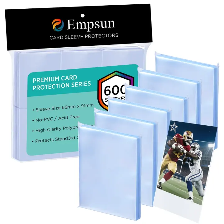 Empsun Penny Soft Sleeves — 600 Clear Protectors for Standard Trading Cards