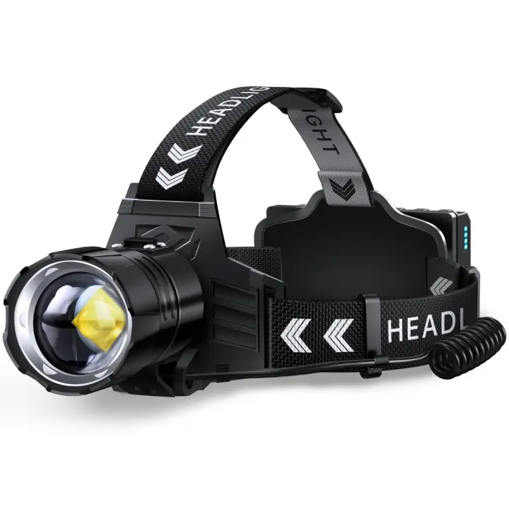FINICO Rechargeable LED Headlamp with Red Light — High-Lumen, Zoomable Beam