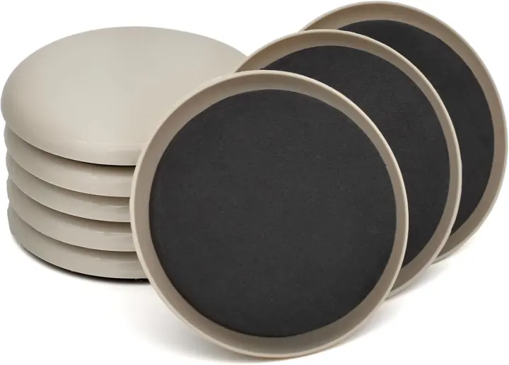 Furniture Sliders — 8-Pack 3.5in Round Glides for Floors