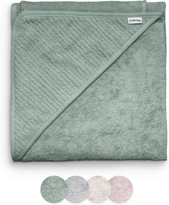 Hooded Organic Baby Towel — 100 x 100 cm, Jade