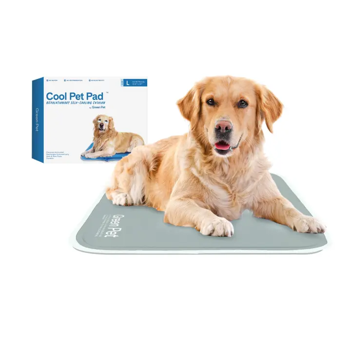 Large Self-Cooling Pet Pad — Sage Grey (for 46–80 lb Dogs)