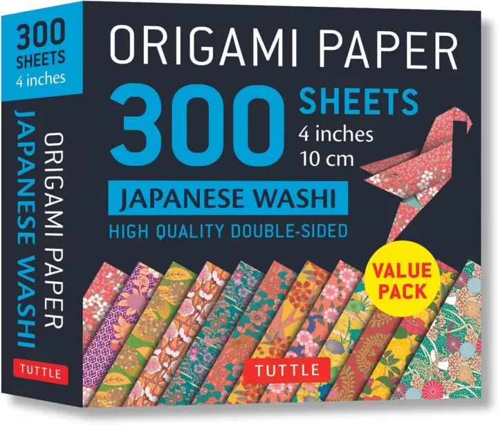 Origami Paper Pack — 300 Sheets, 4" (10 cm) Japanese Washi Patterns