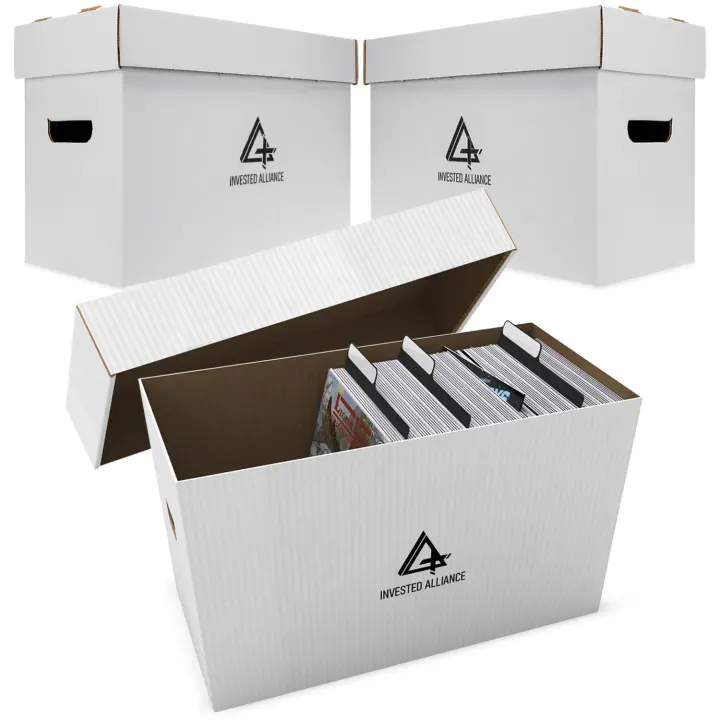 Premium Short Comic Book Storage Boxes with Lid — 3-Pack (Short Boxes)
