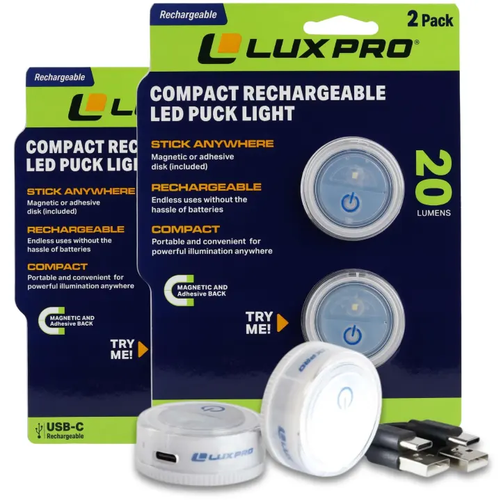 Rechargeable Waterproof Micro LED Puck Lights — 4-Pack Under‑Cabinet/Closet Lights