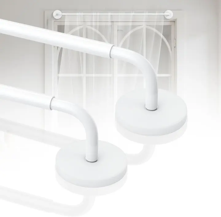 Rodzwin 2-Pack Magnetic Curtain Rods — Adjustable 18–30 in for Metal Doors