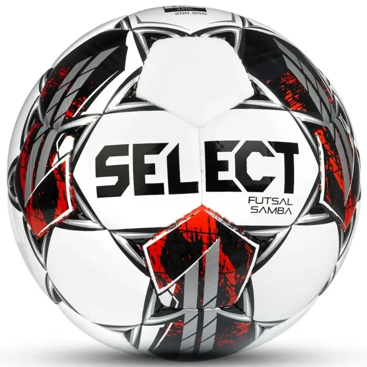 SELECT V22 Senior Futsal Ball (Size 4) — White/Black/Red