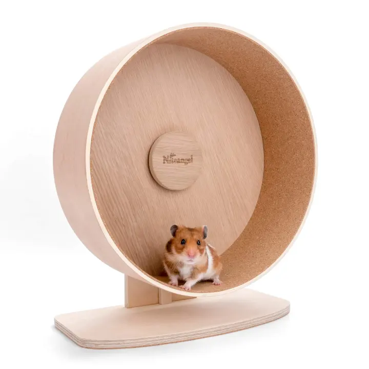 Silent Wooden Hamster Exercise Wheel — Large Cork-Track Wheel