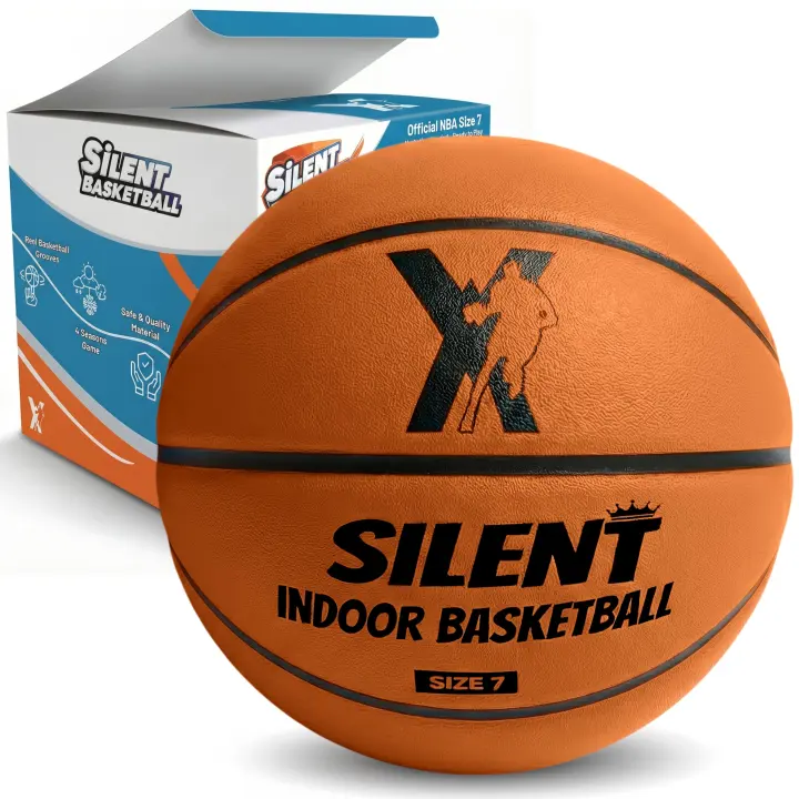 Size 7 Silent Foam Basketball — Ultra-Quiet Indoor Dribble Ball