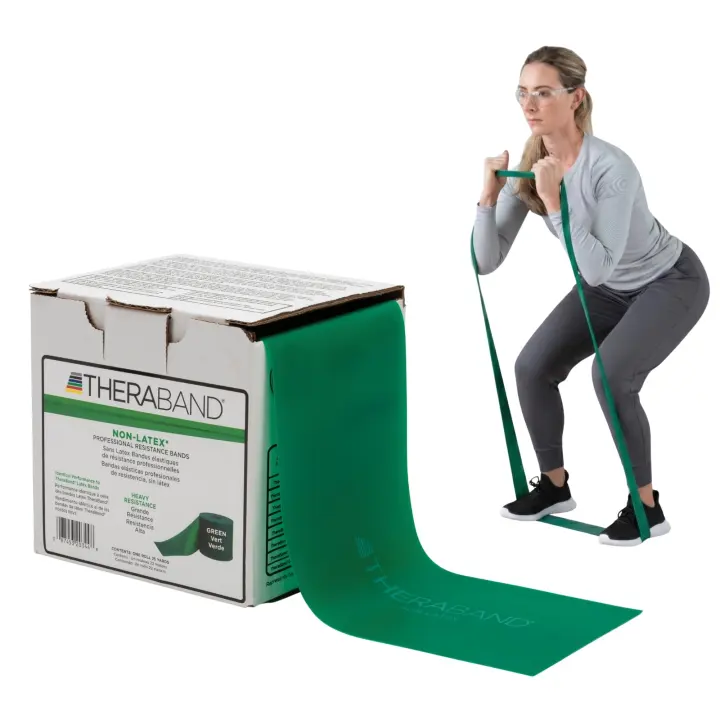 TheraBand Green Heavy Resistance Roll — 25 yd Non‑Latex Exercise Band