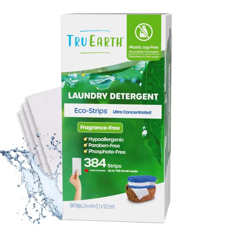 Tru Earth Unscented Laundry Detergent Sheets — Compact Eco Strips (768 Loads)