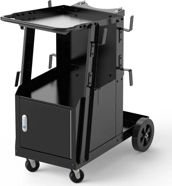 Welding Cart with Lockable Cabinet & Dual Cylinder Holders